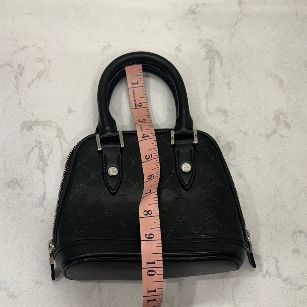 Brooks‎ Brothers Leather Elegant Black Handbag Preppy Minimalist Old Money - Picture 12 of 14